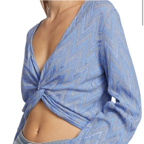 NWOT - Ramy Brook Chevron Dakota Twist-Front
Crop Top - Size Medium - Picture 3 of 7